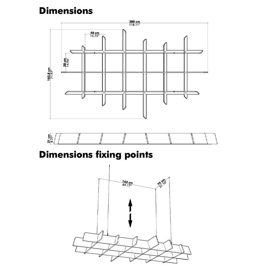 BuzziSpace BuzziGrid | Deckenabsorber | Dimensionen