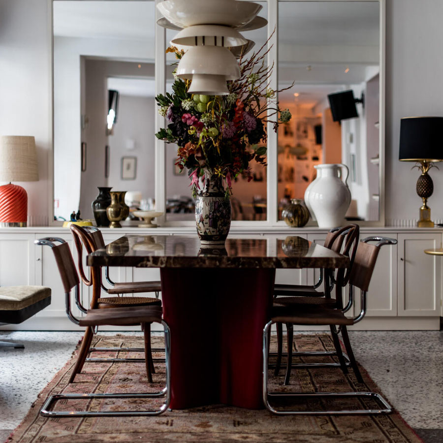 THONET Stahlrohr-Freischwinger S 33 Sitz und Rücken Büffelleder  - Gestell chrom