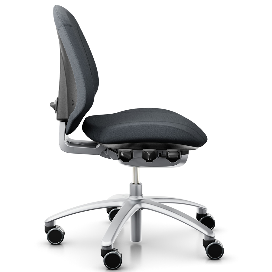 RH Mereo 200 silver mit halbhoher Rückenlehne - Gestell silber - Select grau - Seitenansicht