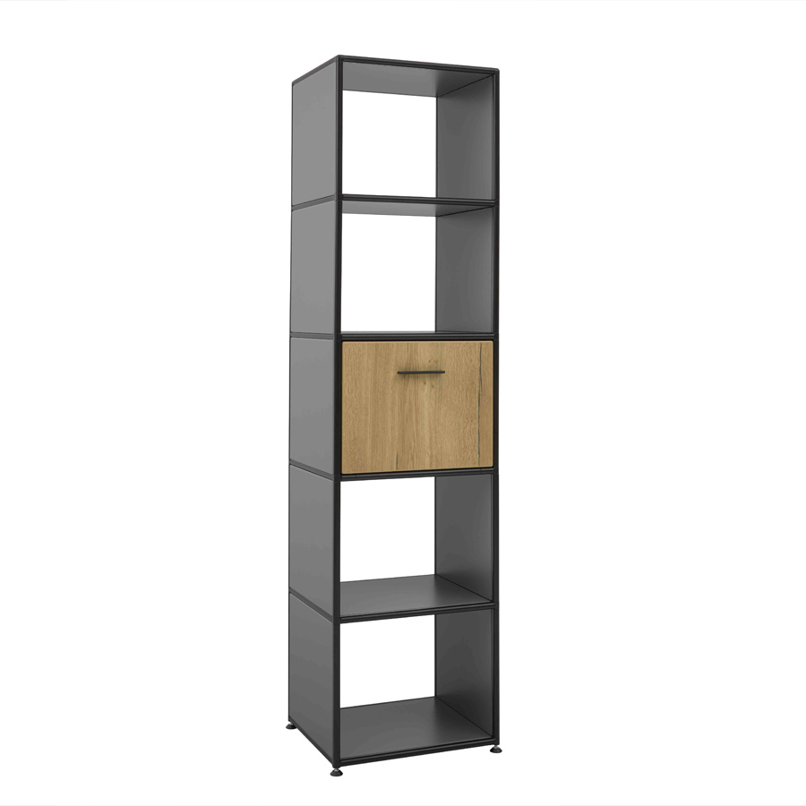 Bosse Solutions Schrank | Basaltgrau | Eiche halifax | Klappe | Black Edition