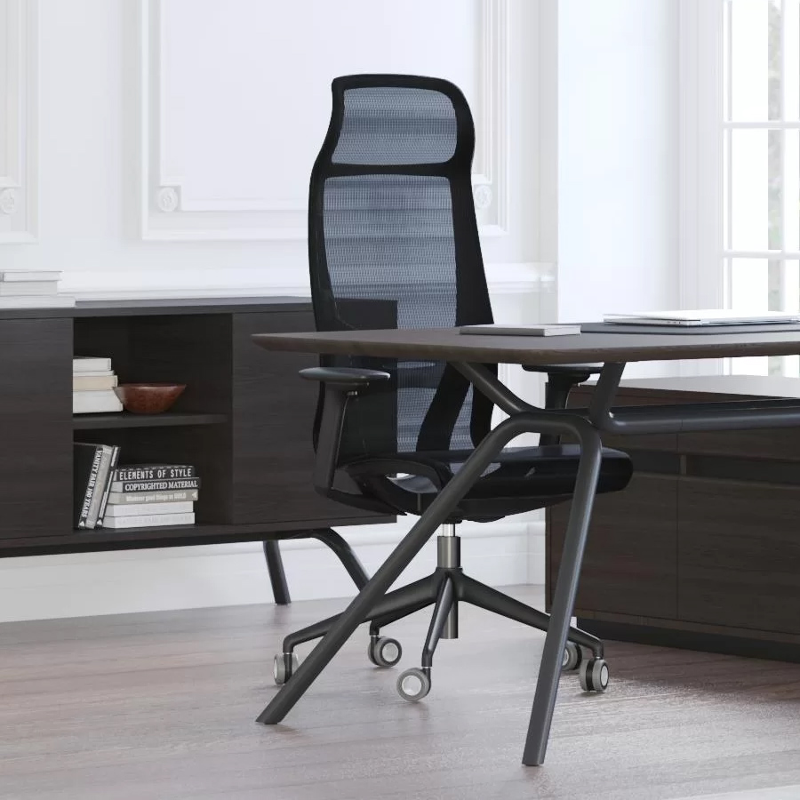 narbutas D-Chair Chefsessel mit Kopfstütze schwarz - Beispielbild