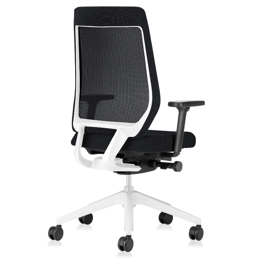 Interstuhl JOYCEis3 JC211 Bürostuhl Netzrücken mittelhoch Farbe schwarz hellgrau - Rückansicht