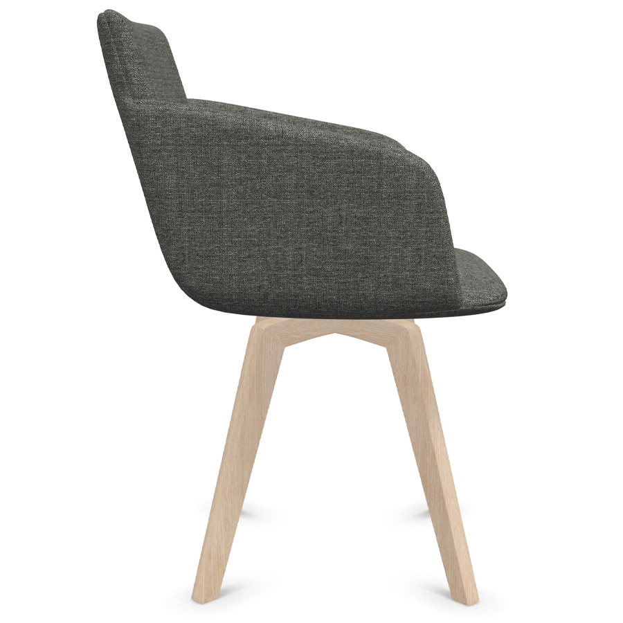 W. Schillig Chevalier Stuhl mit Armlehnen und Holzgestell - Seitenansicht