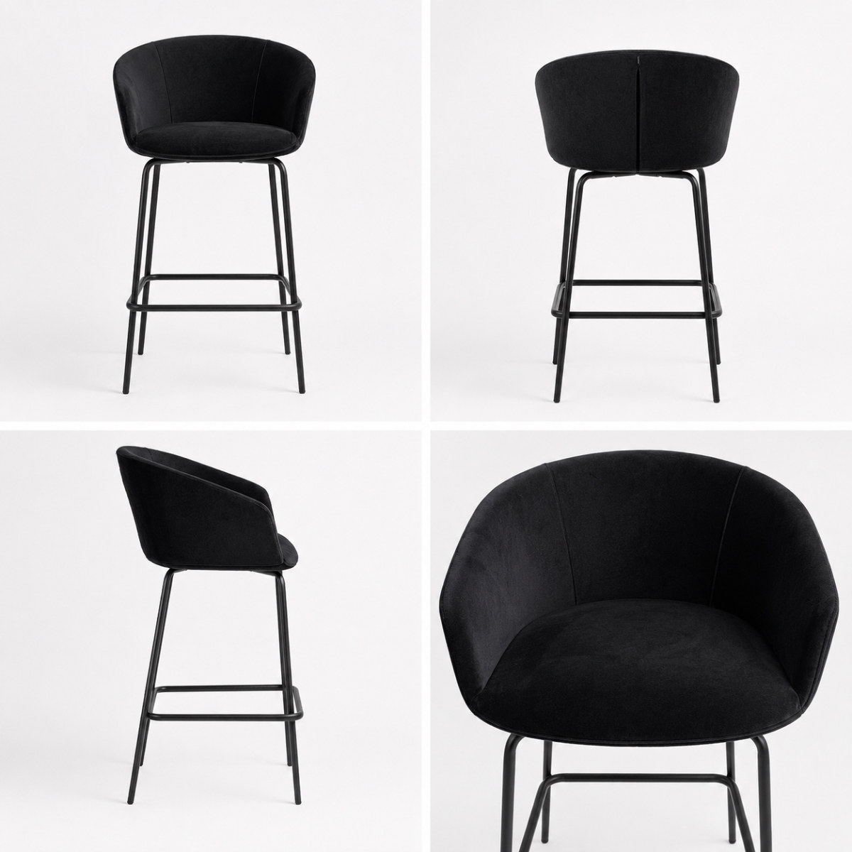 bejot Oxco small Barhocker samt schwarz