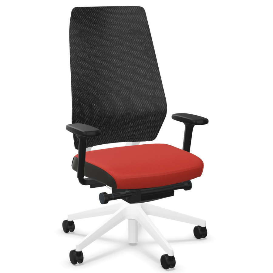 Interstuhl JOYCEis3 (JC21C, JC217) Netzfarbe schwarz Polsterfarbe feuerrot
