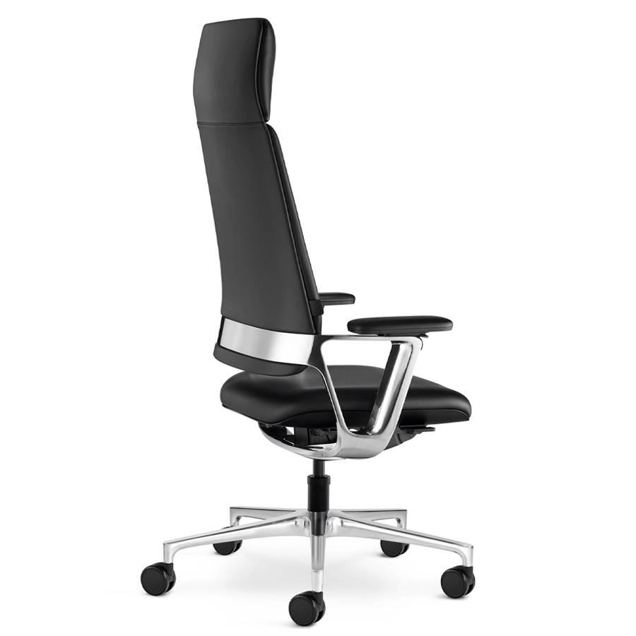 Klöber CONNEX2 (cnx95) - Bezug Premium Leder schwarz - Ausführung poliert