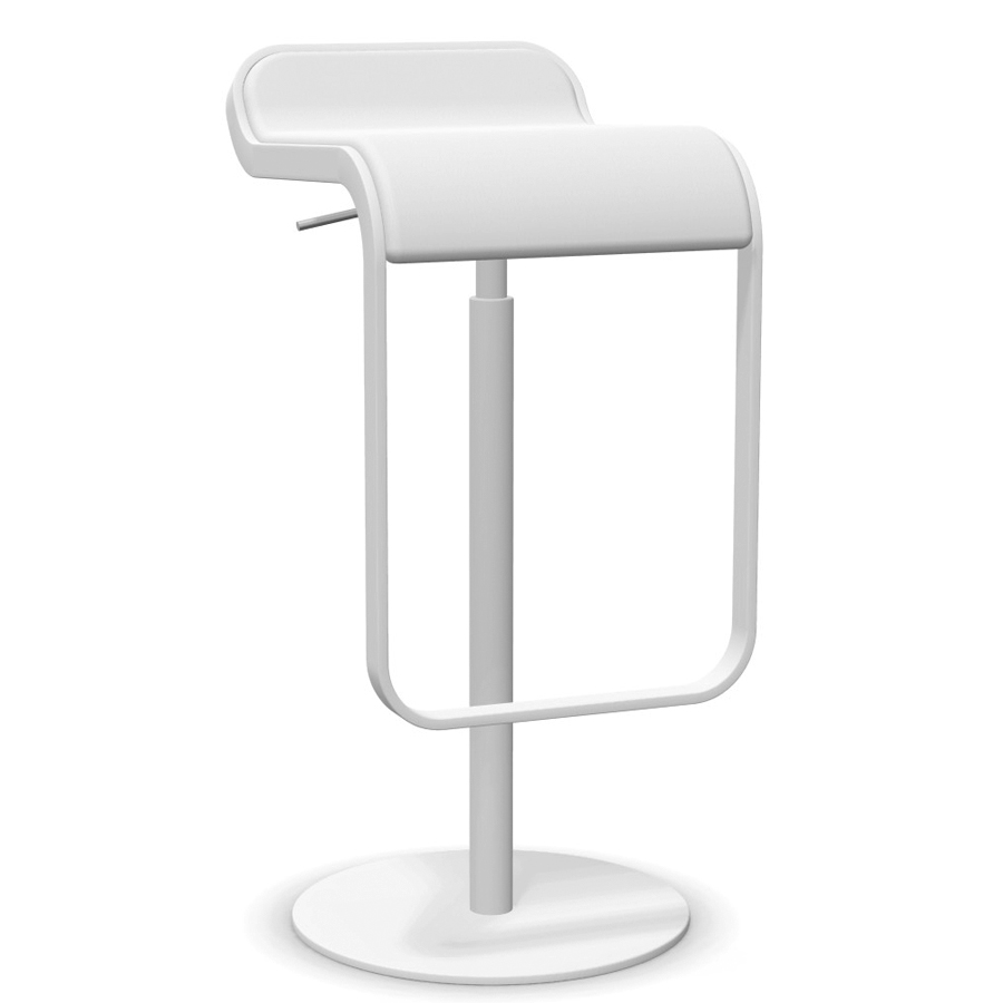 lapalma Lem Leder weiß - Gestell weiß lackiert - Gasfeder weiß