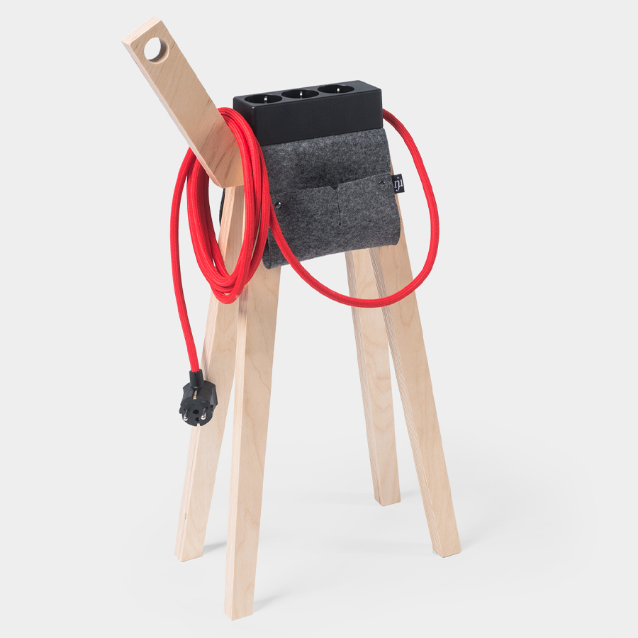 Stromer nature + Satteltaschen - Steckdose schwarz, Kabel rot