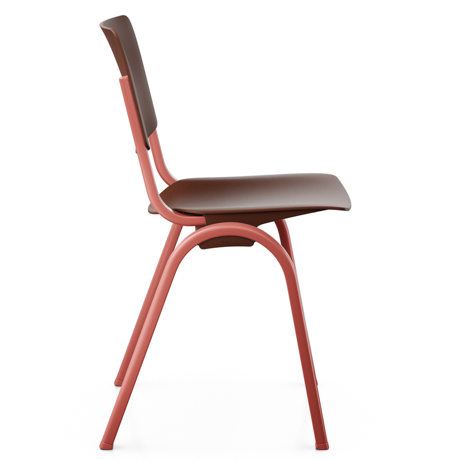 HAG Celi Kunststoffstuhl | Gestell Blush Rose | Schale Chestnut