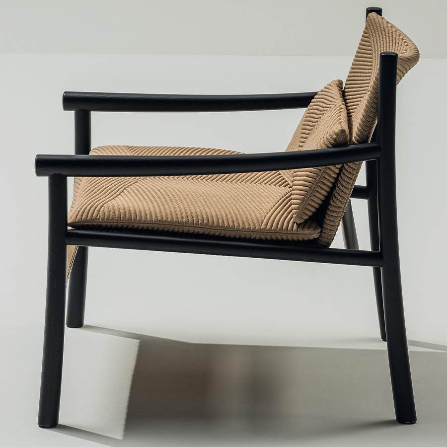 Arper Kata Lounge Sessel gemustert Sitzfläche Wheat