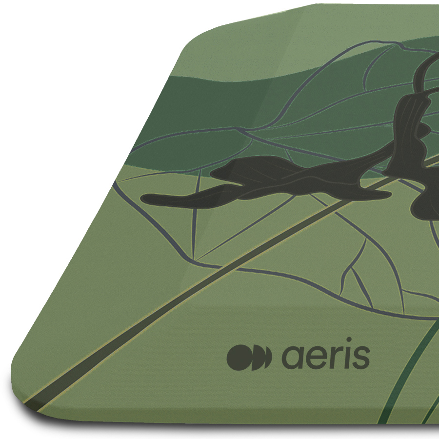 Aeris Muvmat Anti-Ermüdungsmatte schwarz - Bezug Flora - Nahaufnahme