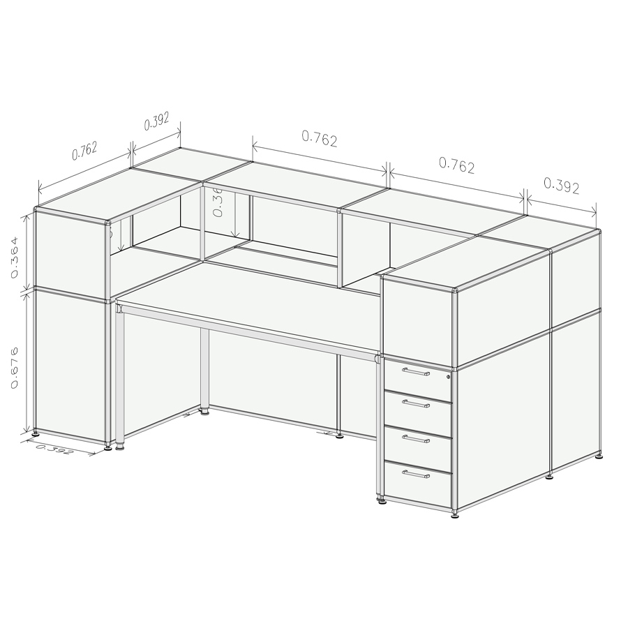 Bosse Modul Space Empfangstheke 2 Abmessungen