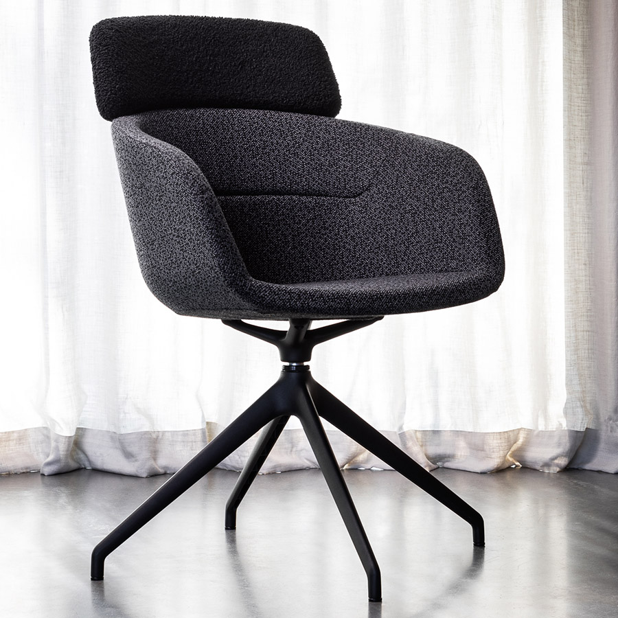 Noti Paxt mit Drehgestell und hoher Rückenlehne Stoff Mica 2497-62095