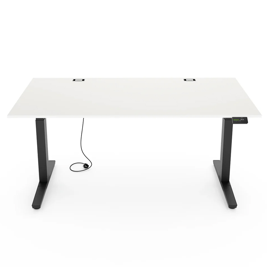 Yaasa Desk Expert Schreibtisch Gestell schwarz mit Tischplatte Weiß