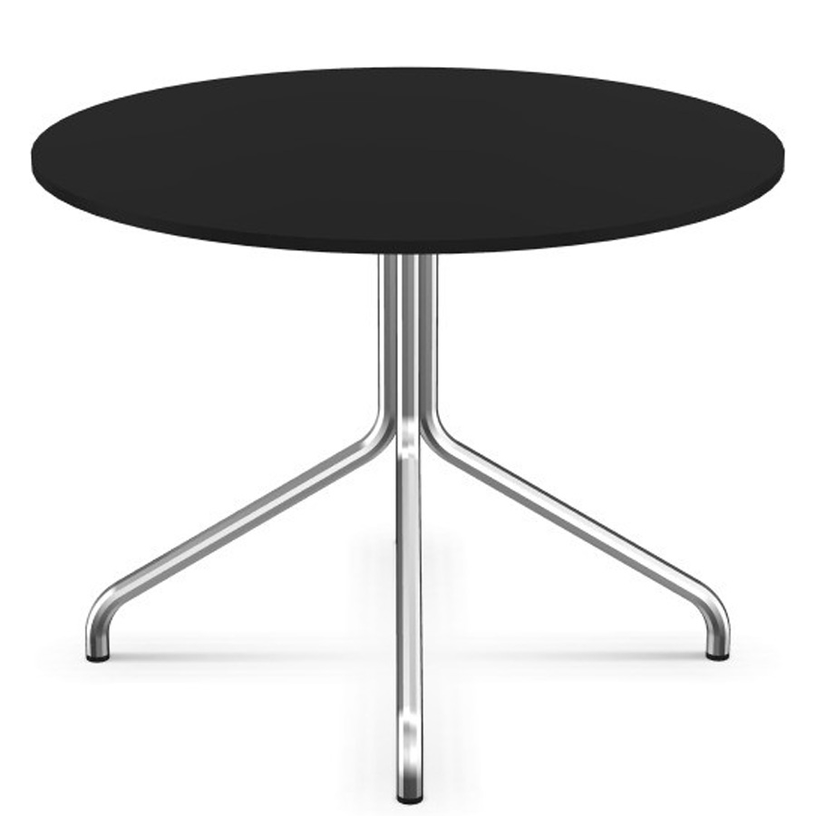 Profim Beistelltisch SH40 mit Spinnenfuß in Aluminium poliert - Platte HPL schwarz