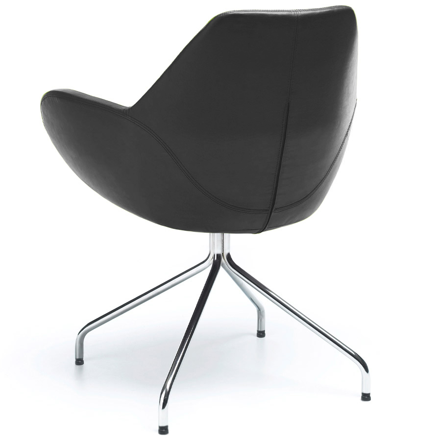 Profim Fan 10 HS Leder anthrazit mit Gestell chrom Rückansicht