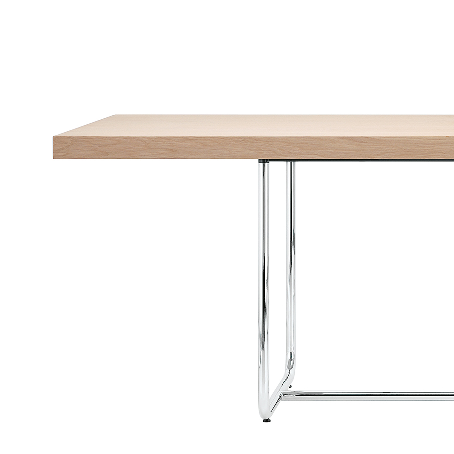 THONET Allrounder-Tisch S 1071 ausziehbar - Buche gebeizt aufgehellt - Gestell chrom - Nahaufnahme