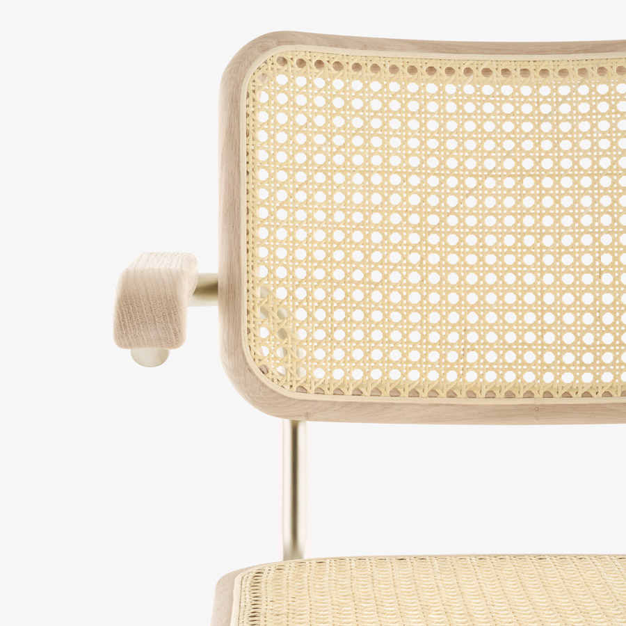 JS. THONET S 64 V NORDIC 04 | Eiche weiß pigmentiert | Nahaufnahme frontal