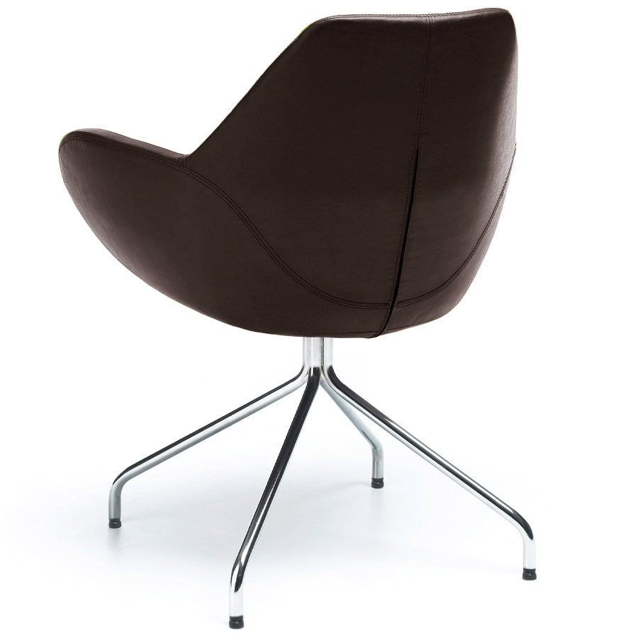 Profim Fan mit Spinnenfuß in Chrom mit Premiumleder dunkelbraun