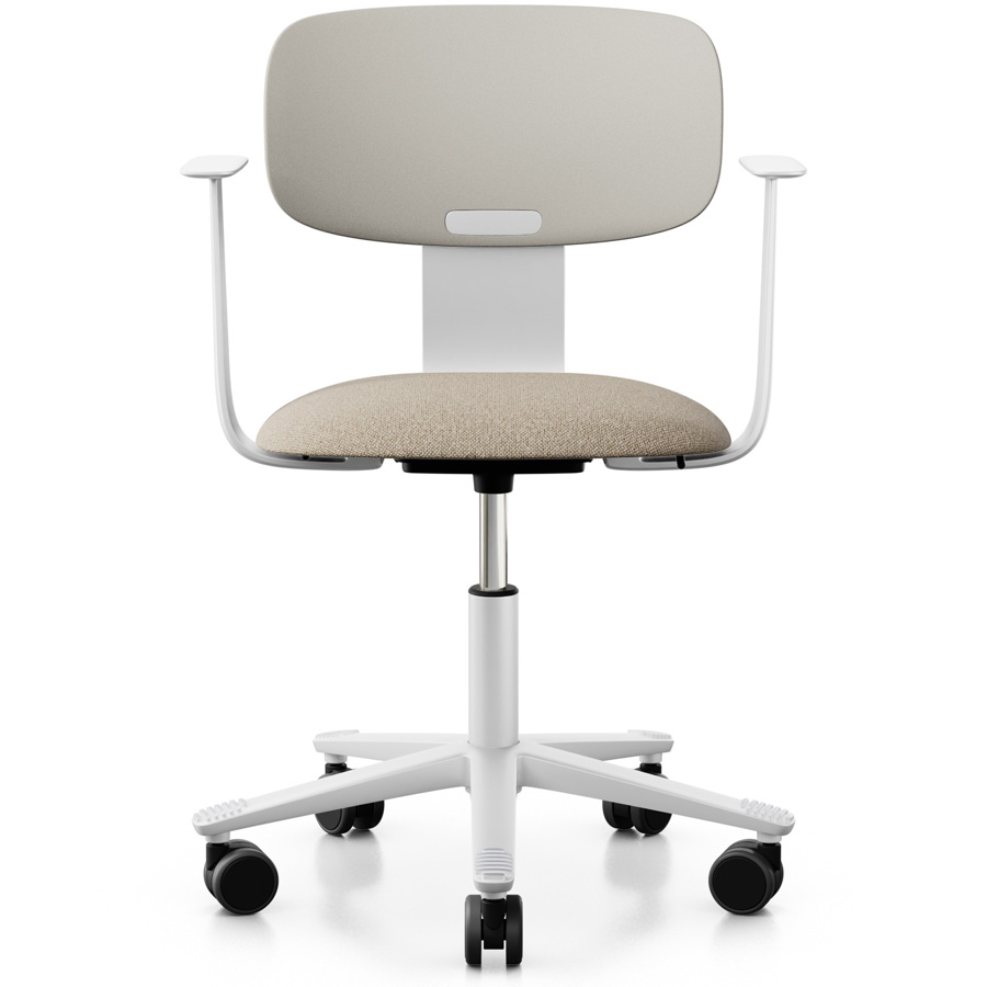 HAG Tion 2140 Bürostuhl Mist mit Armlehnen - Sitz Stoff Mainline Flax - Rückenschale Kunststoff - Frontansicht