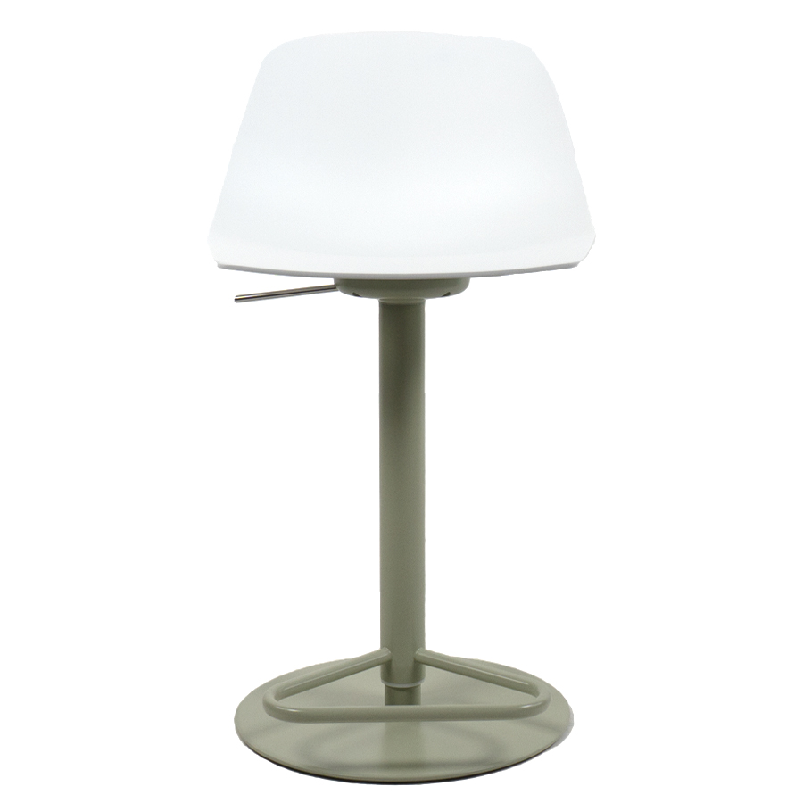 lapalma MIUNN S104 Barhocker | Baydur weiss | Gestell Pistazie | Platte rund | unterste Gasfederposition