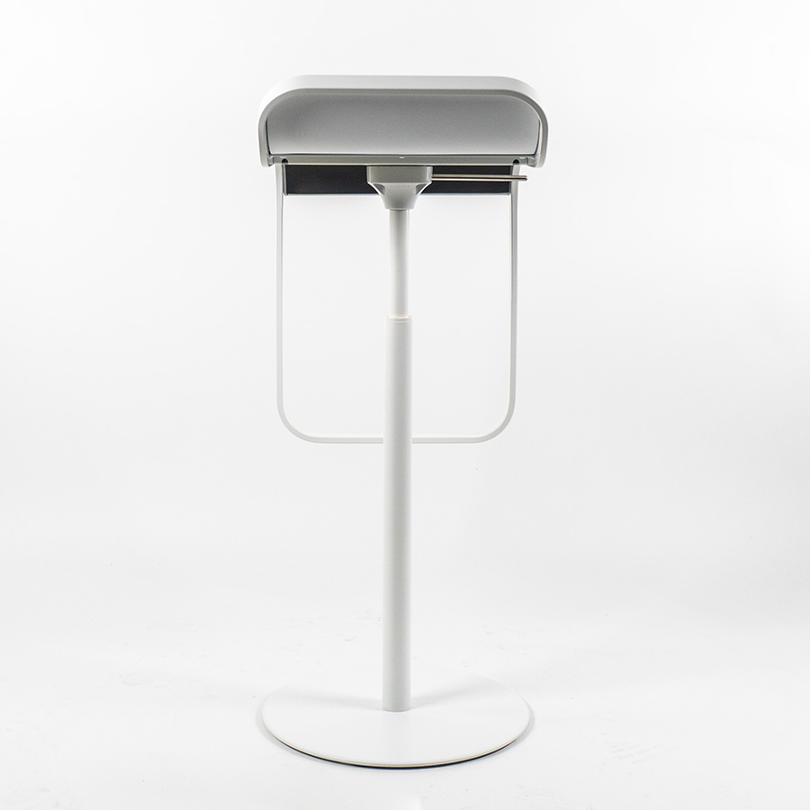 lapalma Lem Leder weiß - Gestell weiß lackiert - Gasfeder weiß - von hinten