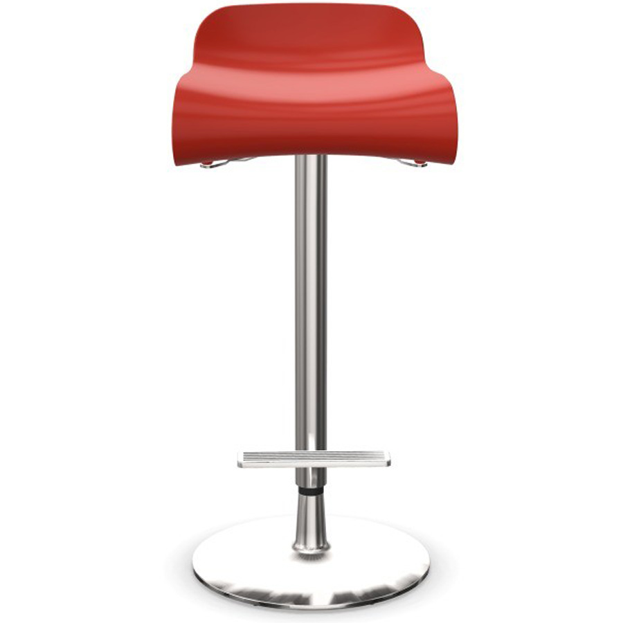 Kristalia BCN Barhocker korallenrot höhenverstellbar Gestell verchromt