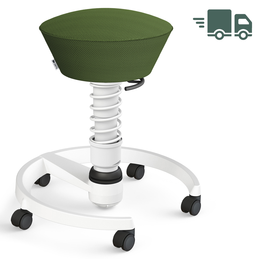 Aeris Swopper Air Mesh-Gewebe Runner grün mit Rollen - Gestell/Feder weiß