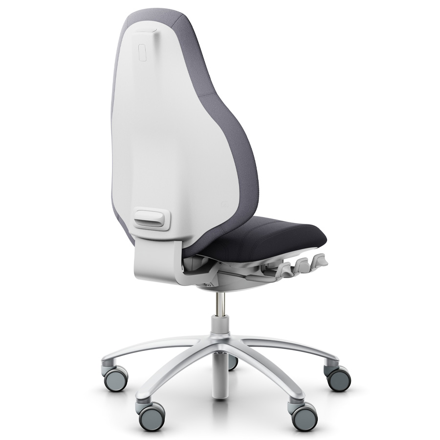 RH Mereo 220 silver-grey mit hoher Rückenlehne - Stoff select grau - Rückansicht