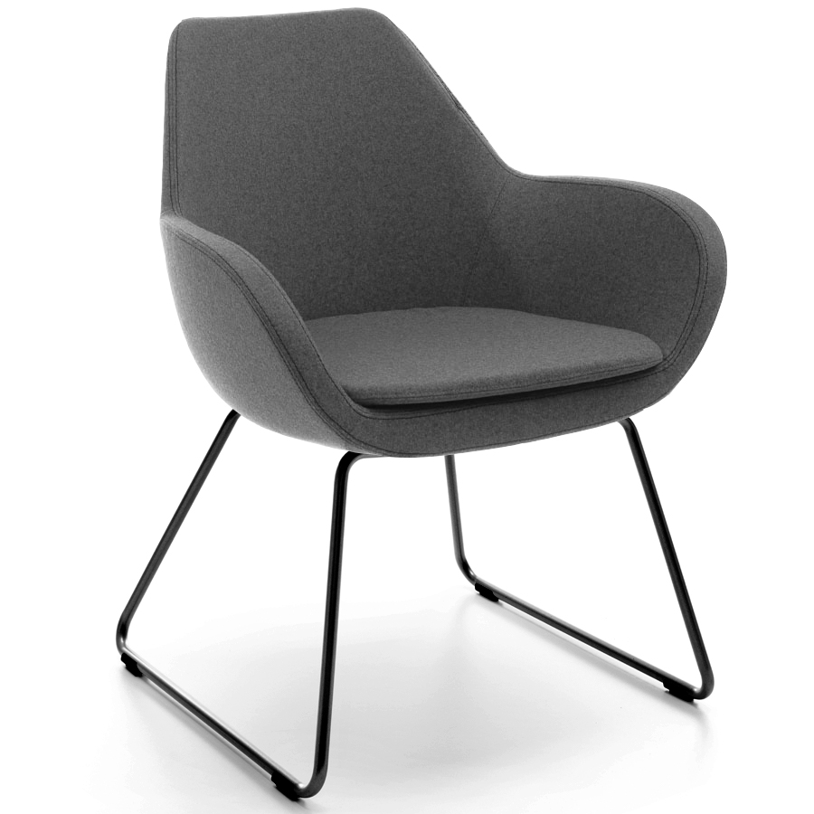 Profim Fan 10V mit Kufengestell Filzstoff Synergy dunkelgrau