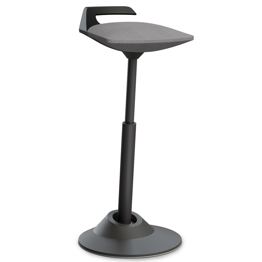 Aeris Muvman Stehhilfe Mikrofaser - High-Feder - Gestell schwarz - Bezugsstoff grau