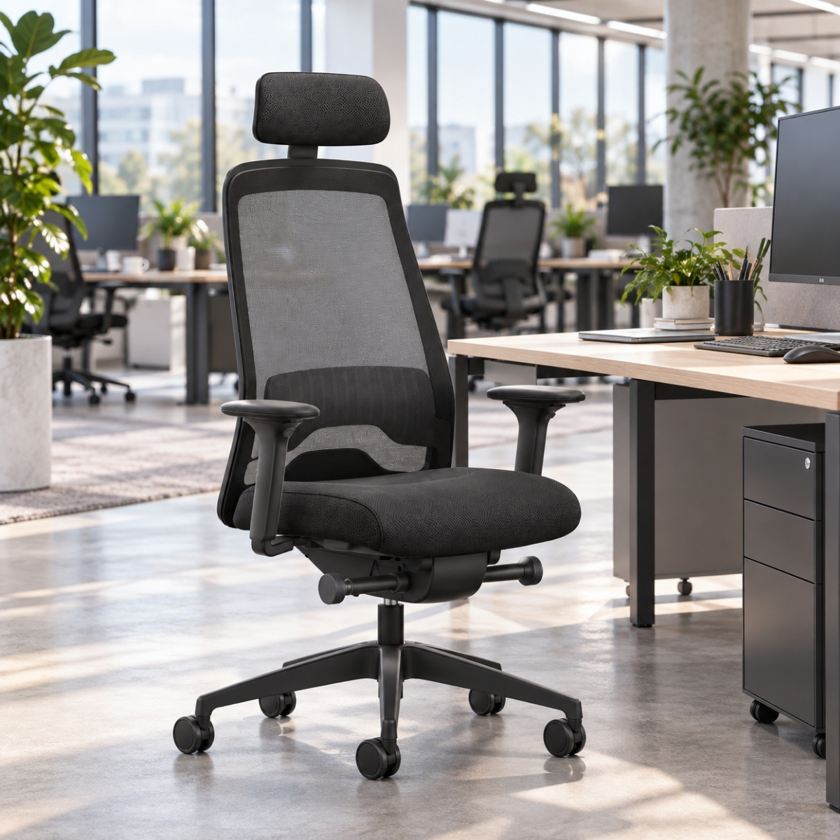 Interstuhl EVERYis1 EV268 Bürostuhl hoher Netzrücken mit Kopfstütze | FLEXTECH