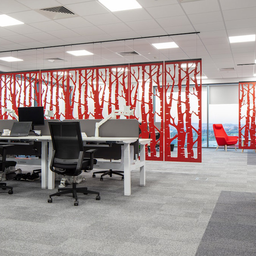 BuzziSpace BuzziFalls Birke | Raumteiler Wand Decke | Beispielbild