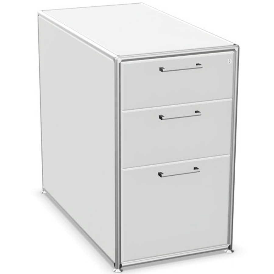 Bosse Modul Space Standcontainer auf Stellgleiter in Melamin Weiß mit Chrom