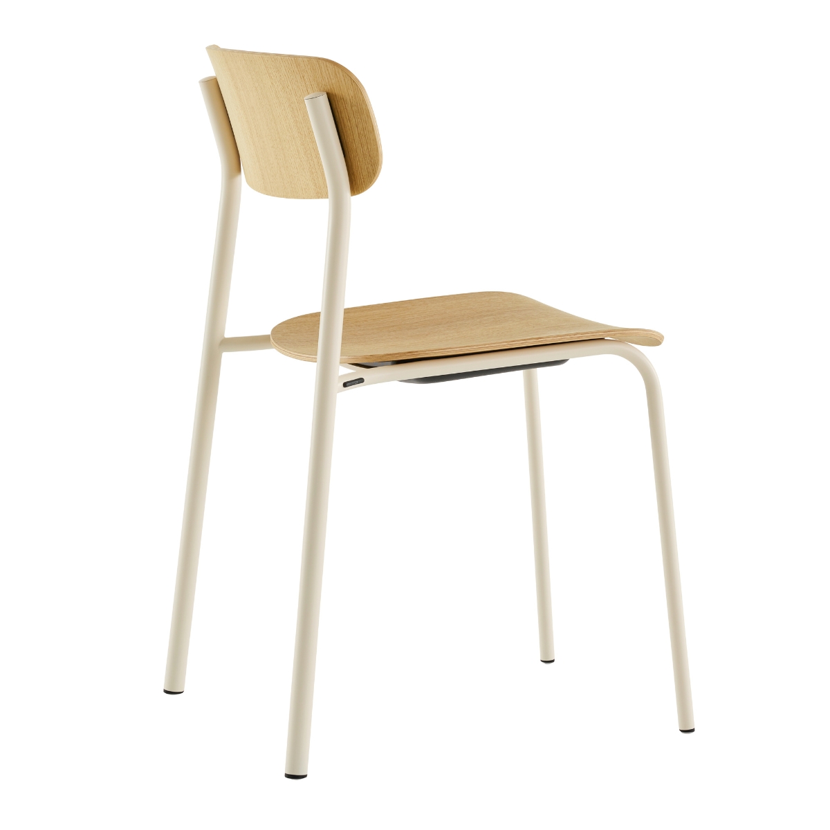 THONET S 243 Stahlrohrstuhl | Eiche klar lackiert | Gestell perlweiß