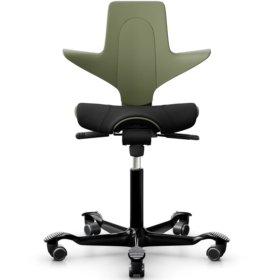 HAG Capisco Puls 8020 Moss mit Gestell schwarz Frontansicht