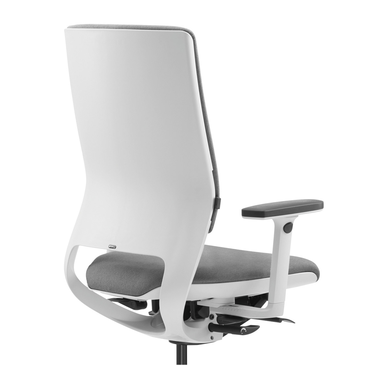 Klöber MERA 98 weiß mit hoher Rückenlehne Stoff Comfort grau