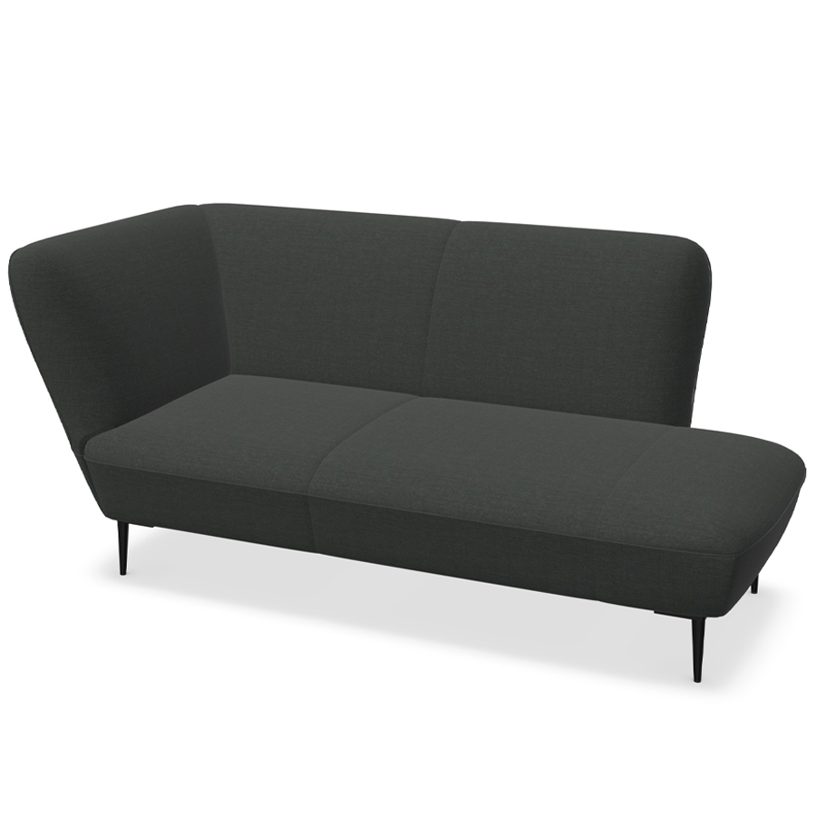 W. Schillig Chaiselounge Ella mit Metallfüßen - dunkelgrau - Seitenteil links