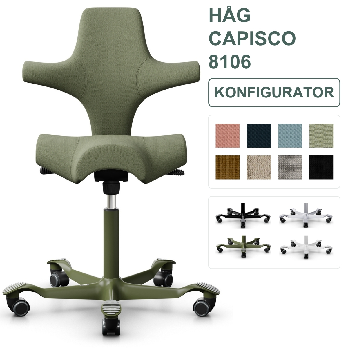 HÅG Capisco 8106 Konfigurator | alle Varianten wählbar