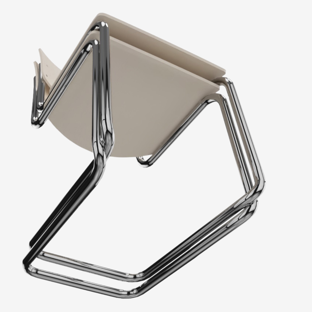 THONET S 43 F (ST) mit Armlehnen | Konfigurator | Stahlrohr-Freischwinger | Gestell verchromt