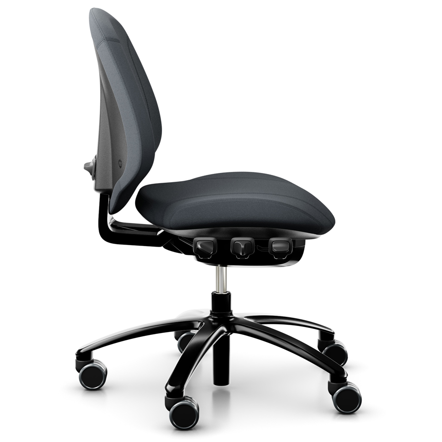 RH Mereo 200 mit halbhoher Rückenlehne - Gestell schwarz - Select grau - Seitenansicht