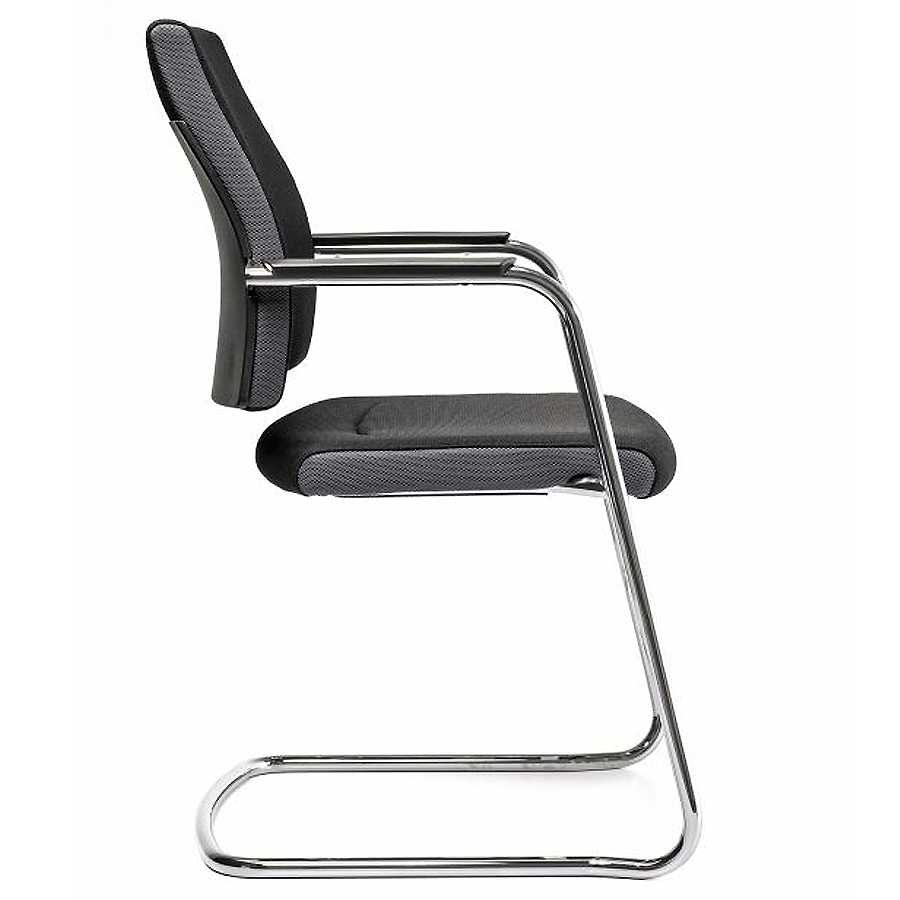 Interstuhl Besucherstuhl Famos F550 Stahlrohr-Freischwinger - Seitenansicht