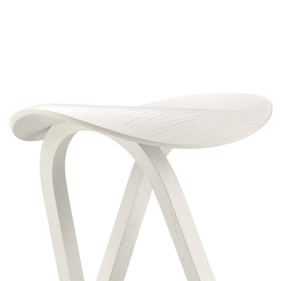 THONET 404 H Holzbarhocker - Eiche weiß lasiert - Nahaufnahme