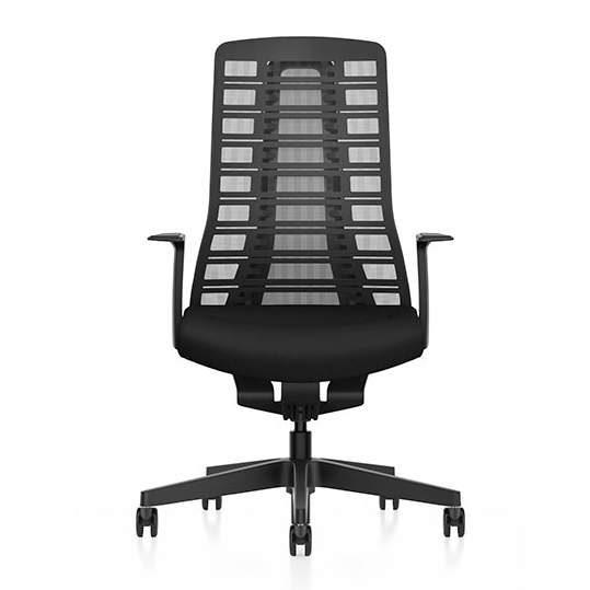 Interstuhl PUREis3 PU213 in Schwarz | Sitzbezug Era schwarz | Frontansicht