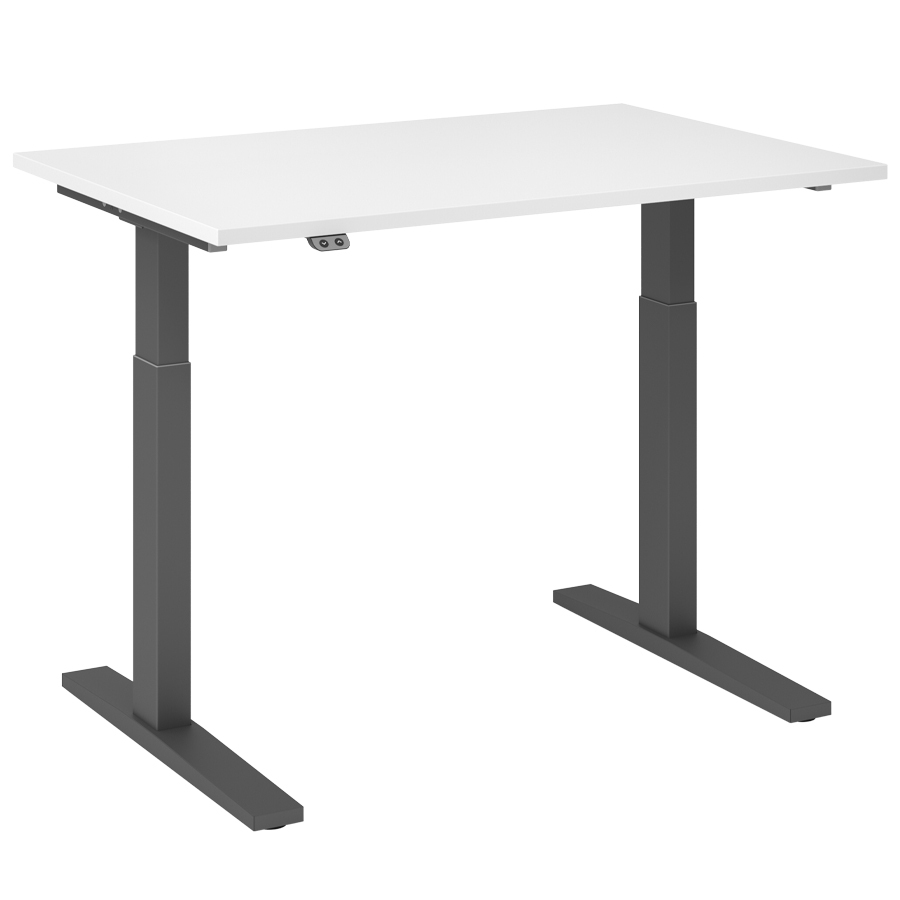 RWH Action Schreibtisch elektrisch verstellbar - weiß/graphit - 120 cm Breite