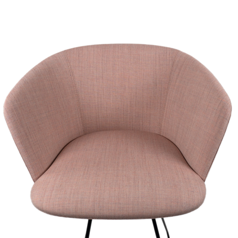 lapalma GLOVE Barhocker gepolstert mit Kufengestell | Bezug Canvas altrosa | Gestell schwarz | Draufsicht