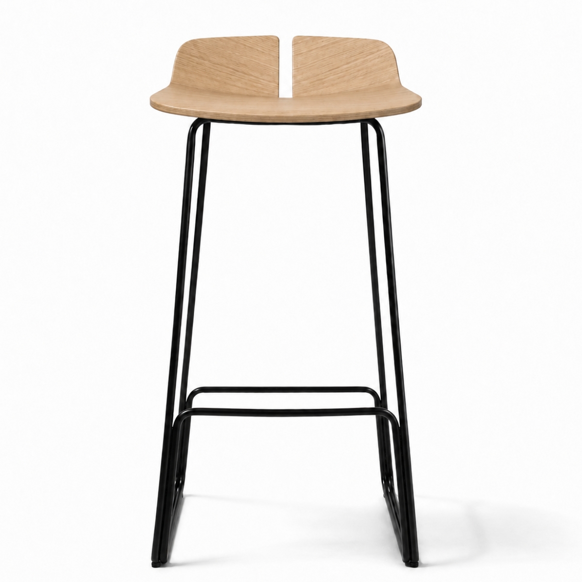 lapalma LINK Barhocker S129 | Höhe 75 cm schwarz | Sitzfläche Eiche gebleicht