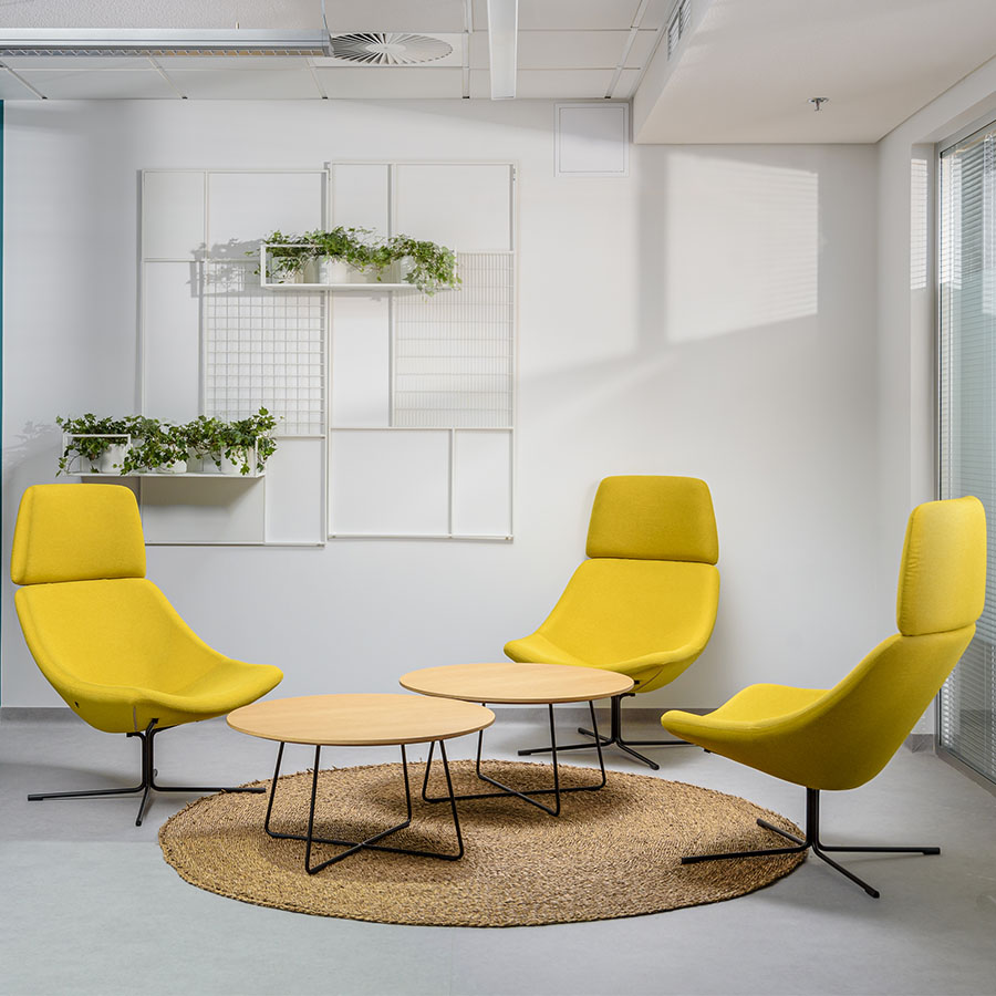 Noti Mishell Beistelltisch mit Kufengestell Tischplatte Eiche natur, Kufengestell schwarz