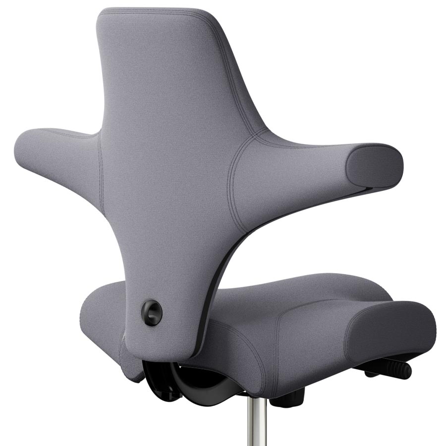 HAG Capisco 8106 Stoff Xtreme grau 081 Gestell schwarz - 265er Gasfeder - Nahaufnahme