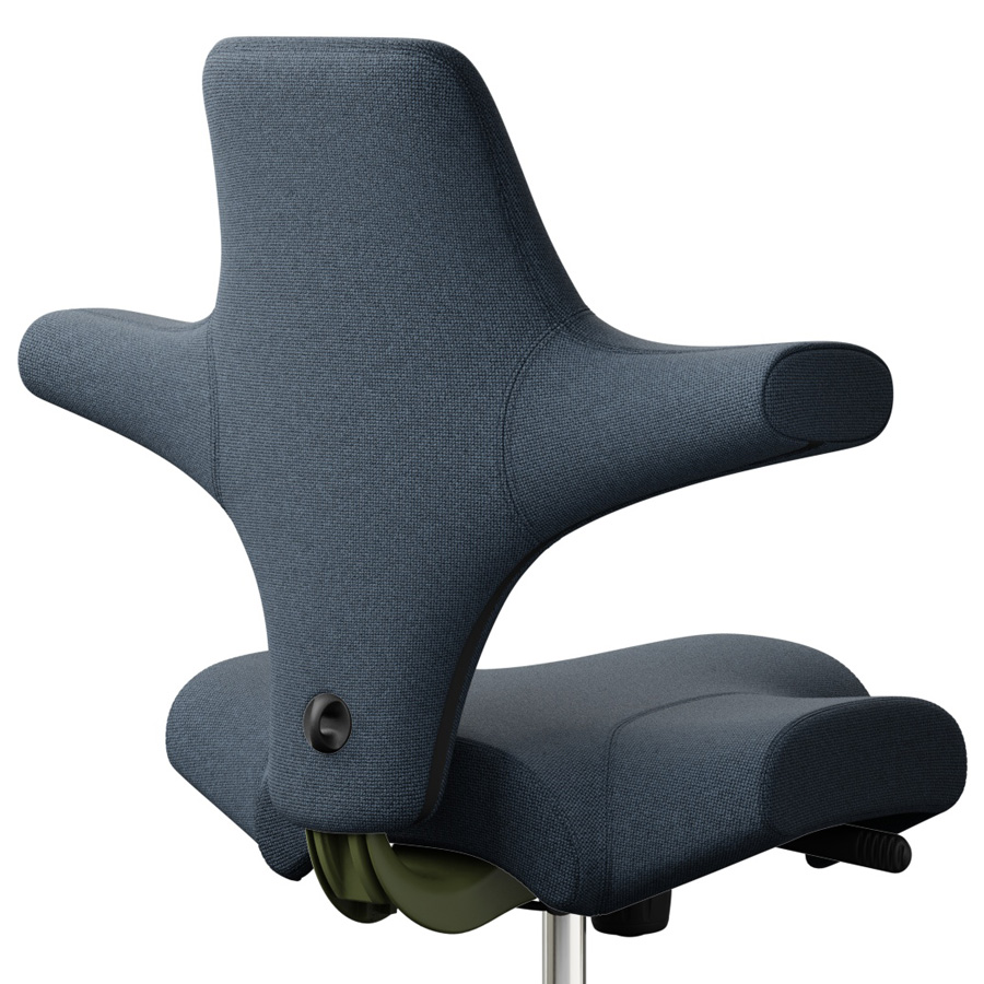 HAG CAPISCO 8106 Stoff Cura dunkelblau mit Sattelsitz - Gestell Moss Grey